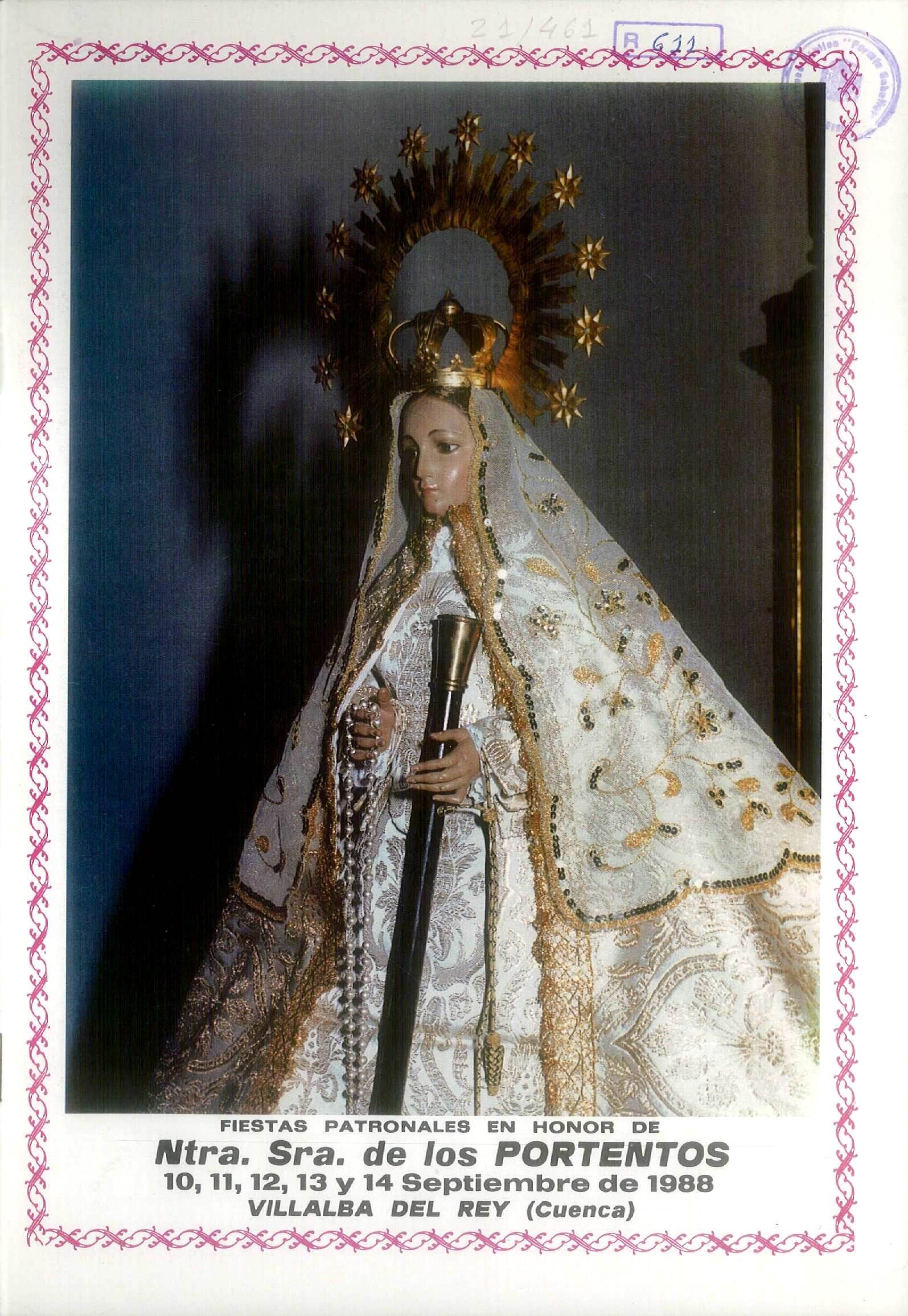 Fiestas patronales en honor a Nuestra Señora de los Portentos 1988 Villalba del Rey